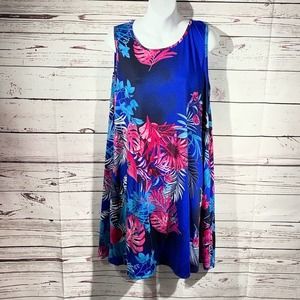 Nelly Aura 1x NWOT Blue Floral Print Dress